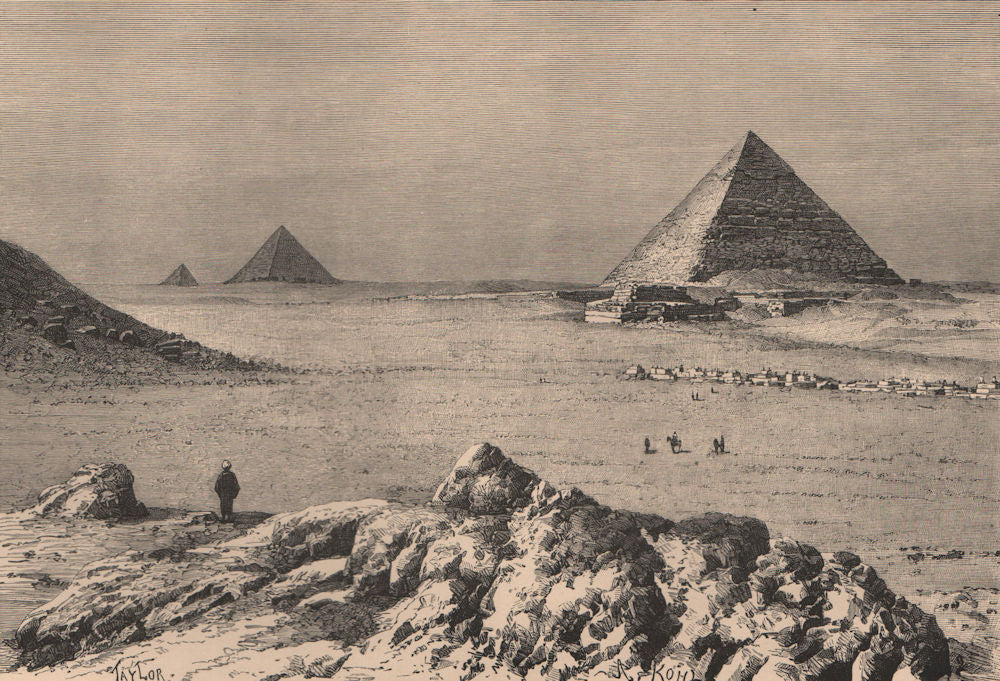 Second, Third and Fourth Pyramids. Egypt 1885 old antique print picture